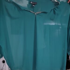 Lane Bryant Blue Oversized Polo Blouse